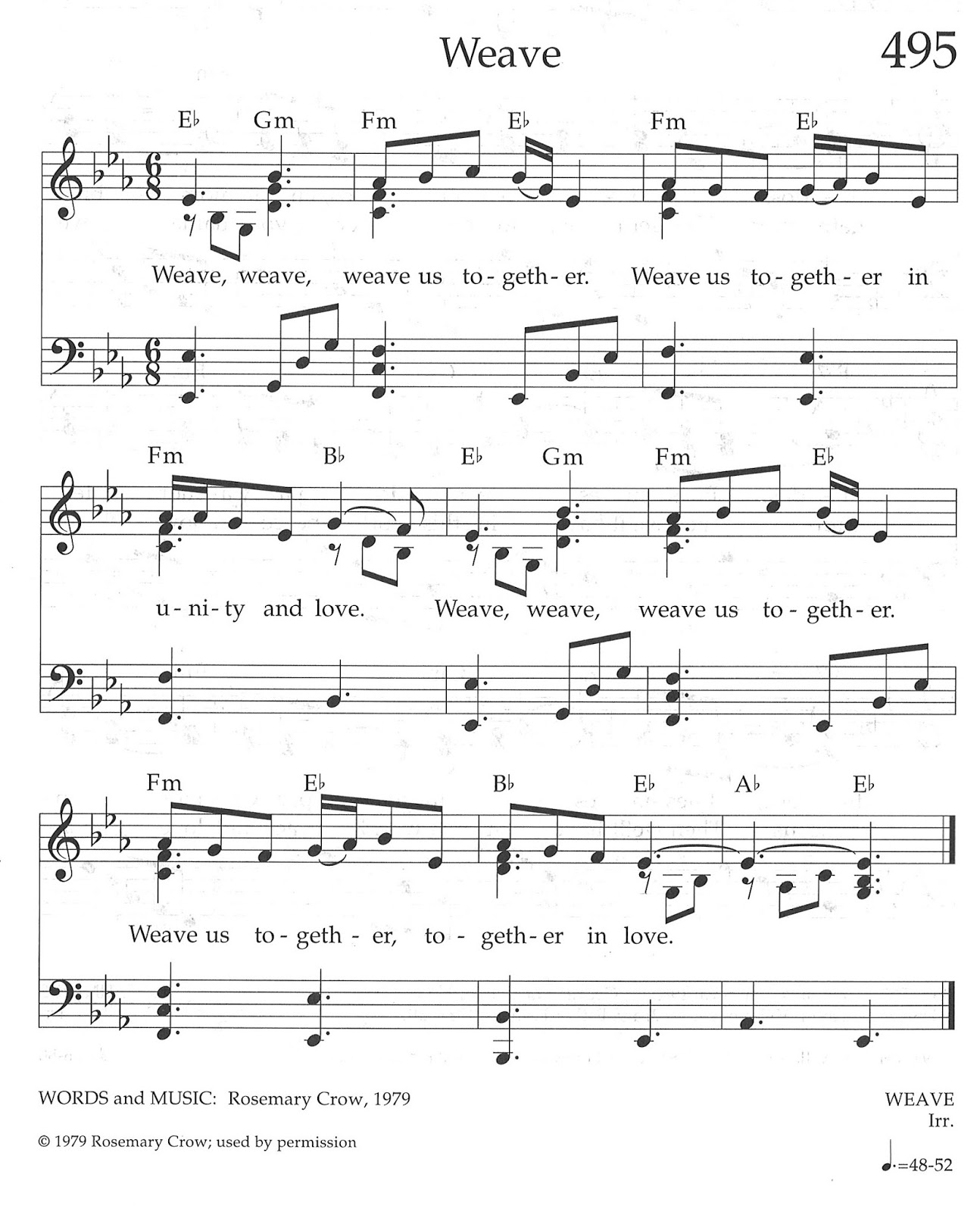 bulletin 7 24 16 weave weave weave us together sheet music
