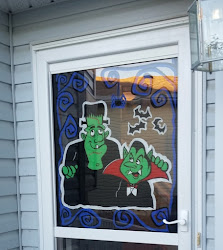 window splash halloween painting