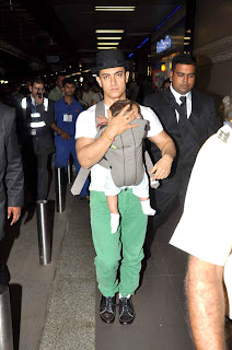 Aamir Khan snapped at Airport with baby Azad stills