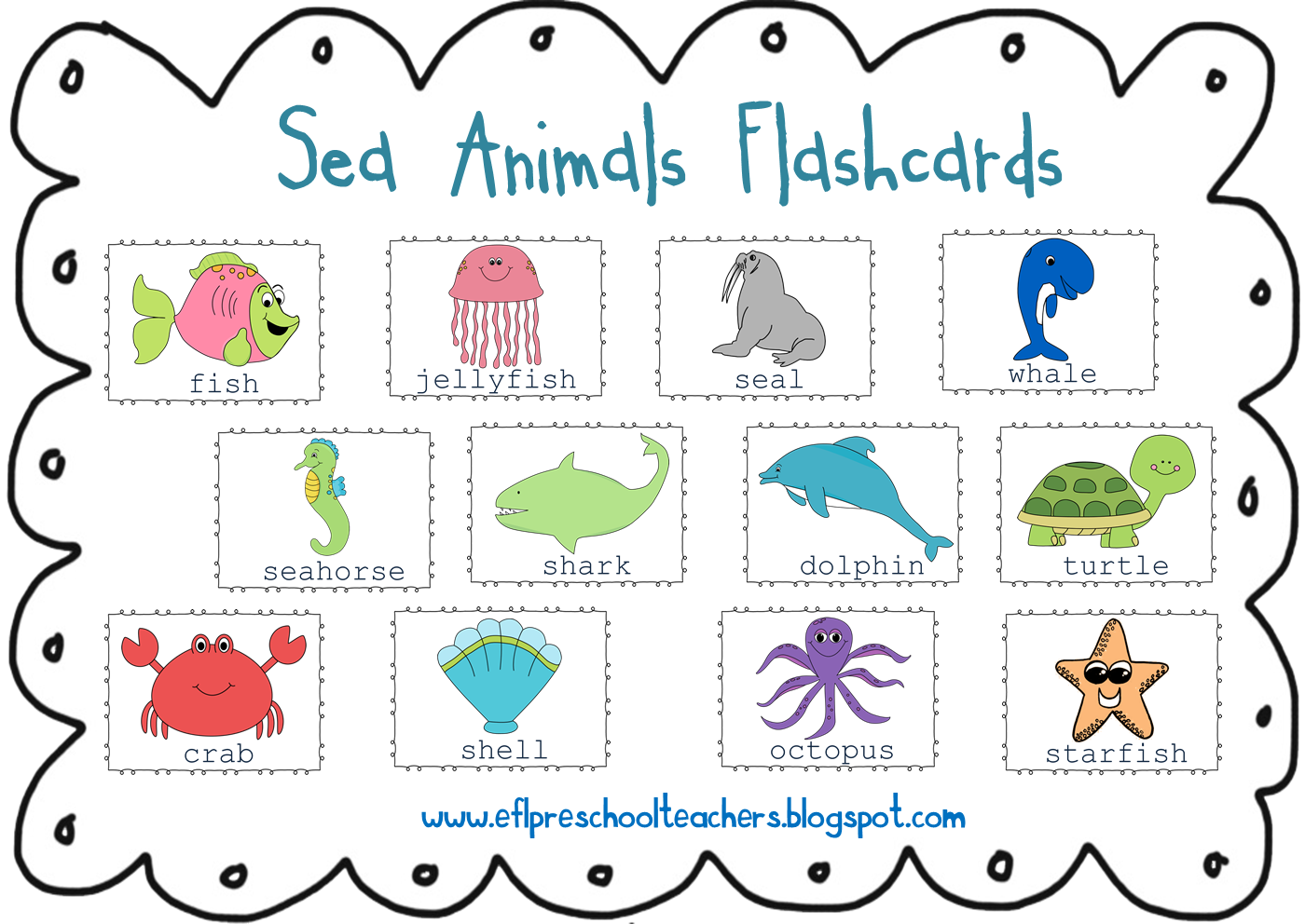 Eslefl Preschool Teachers Sea Animals Ocean Theme For Preschool Ell