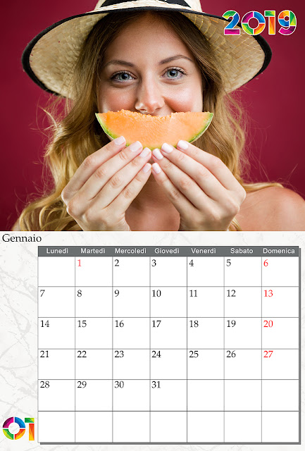 Calendario 2019 mensile, completo di copertina Calendario 2019 mensile, completo di copertina