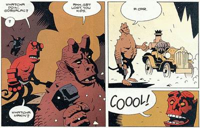 Sample page of Hellboy Jr. Gets a Car