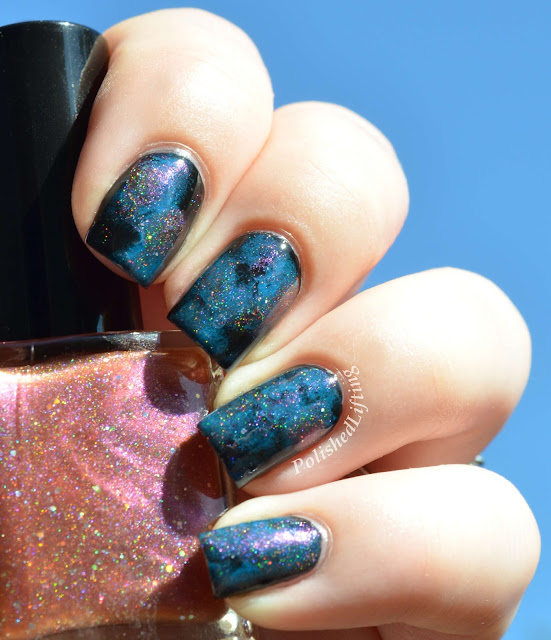 Firecracker Lacquer Your Mom Thought I Was Big Enough Deborah Lippmann Video Killed the Radio Star Sinful Colors Black on Black Galaxy mani