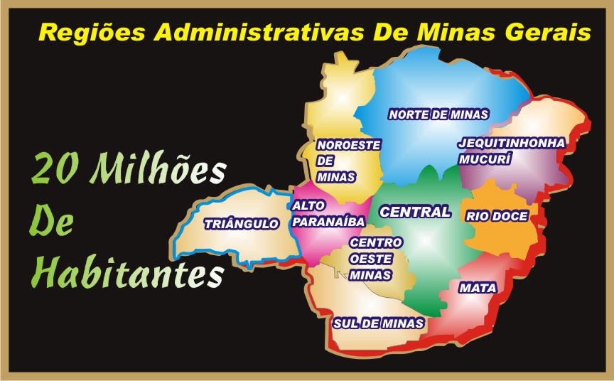 Mapa das Regiões Administrativas do Estado