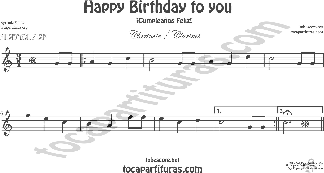 diegosax: Happy birthday to you (Cumpleaños Feliz) Partitura de Violín, Sax...