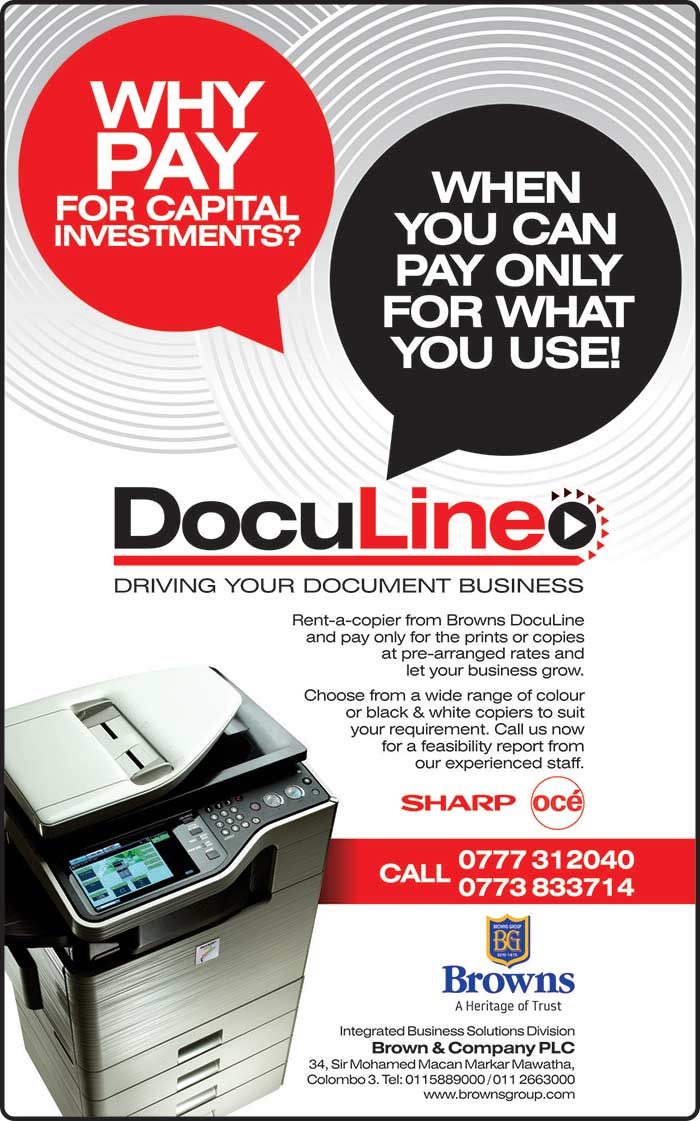 Rent-a-copier from Browns Doculine and pay only for the prints or copies at pre-arranged rates.