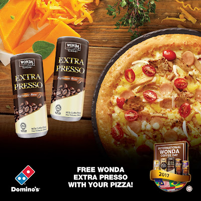 Domino's 2 Pizza Deals with Extra Cheese Free WONDA Coffee