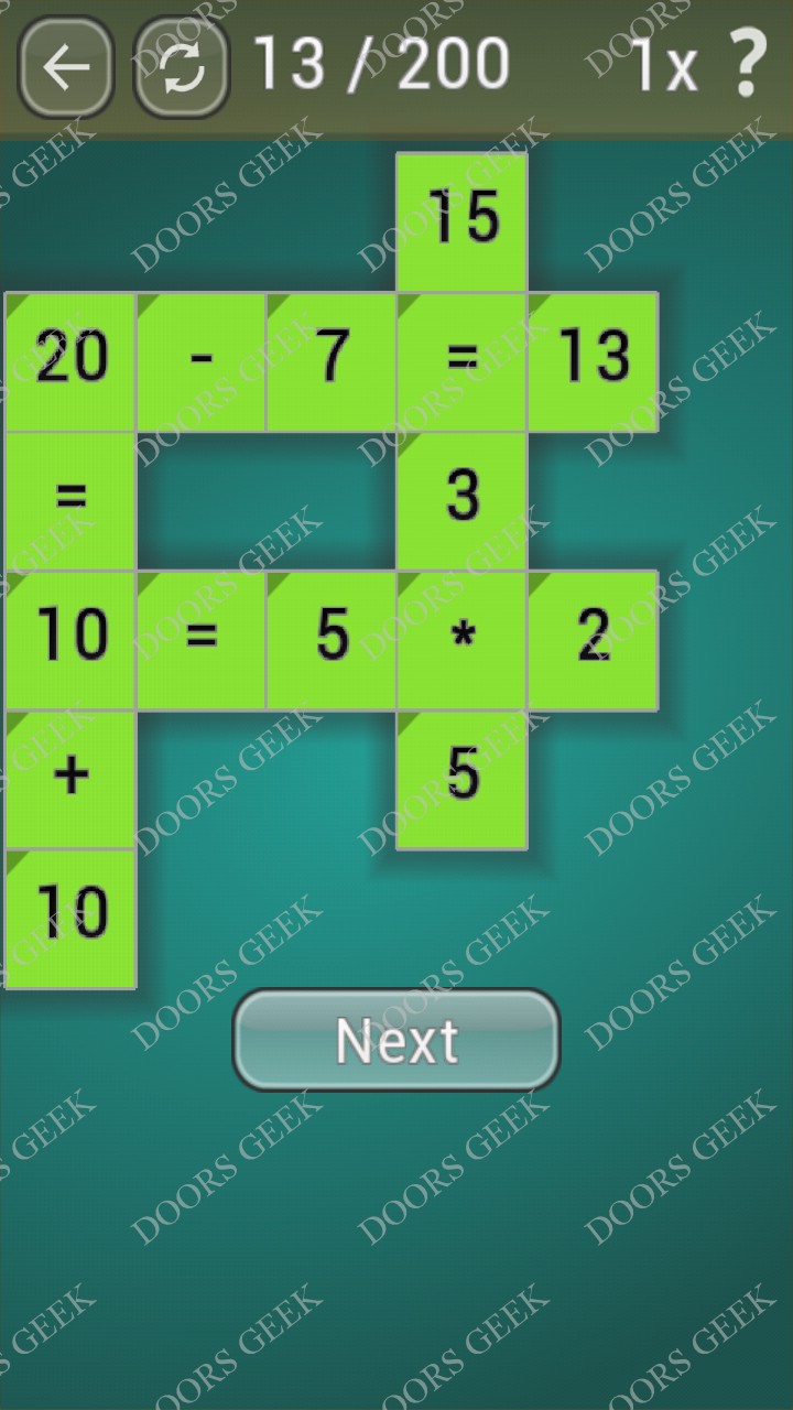 Math Games [Beginner] Level 13 ~ Doors Geek