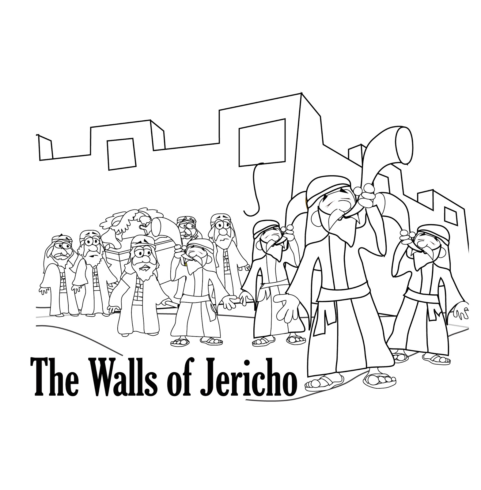 walls of jericho bible story coloring pages - photo #2