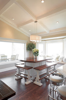 Perfect Dining Sets with Benches for A Contemporary Dining Room Stunning Design of the Traditional White and Wooden Dining Sets With Benches under Drum Pendant Light
