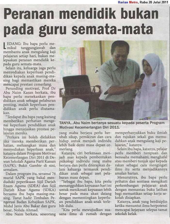 Peranan Ibu Bapa Mendidik Anak - Peranan ibu bapa.secara umumnya