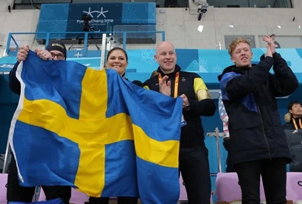 Crown Princess Victoria of Sweden watched an ice hockey match played between Sweden and Japan