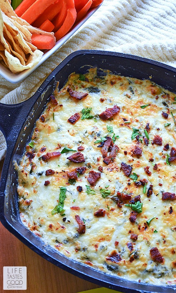 Cheesy Kale and Bacon Dip | Life Tastes Good Cheesy Kale and Bacon Dip | Life Tastes Good