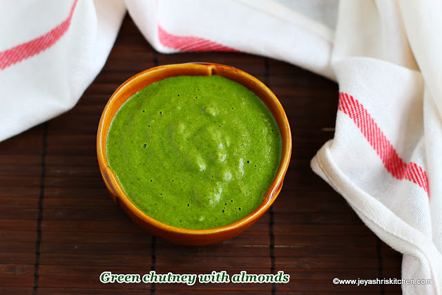 Green chutney with almonds Green chutney with almonds