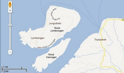 Ceningan Island map