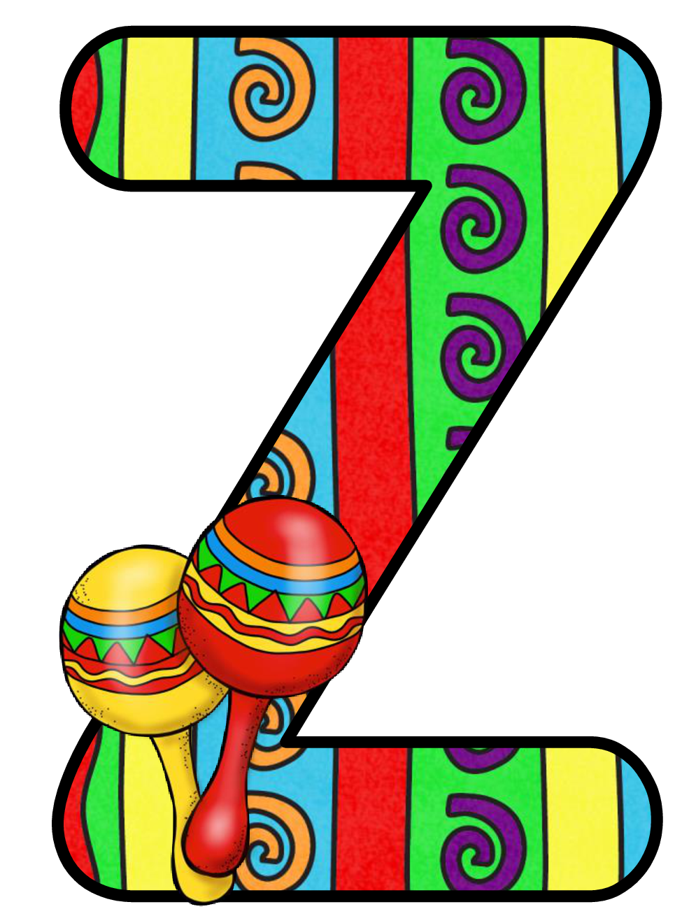 Abecedario con Maracas. Maracas Alphabet. Oh my Alfabetos!