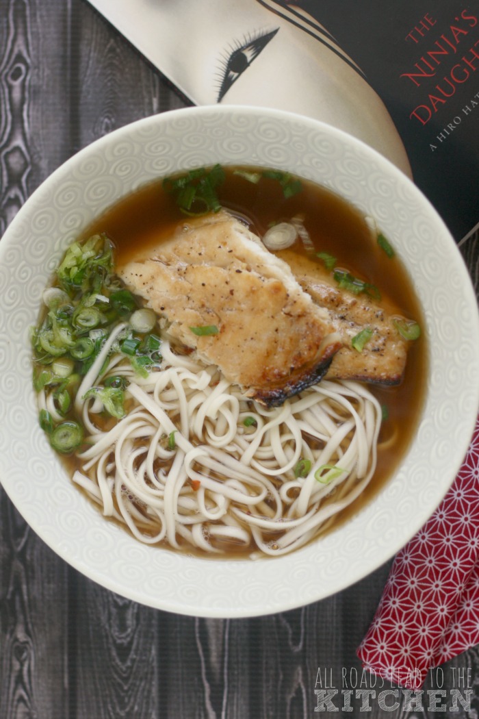 Udon w/ Grilled Fish & Scallions