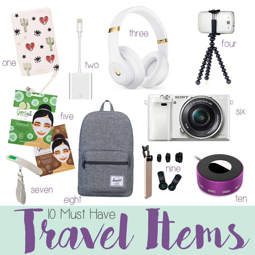 travel items collection