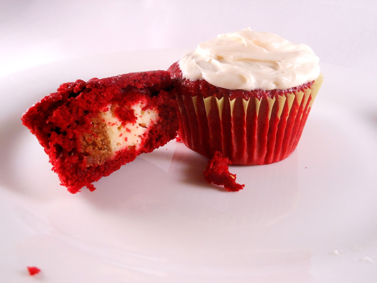 An Experimental Baker Cheese Cake Stuffed Red Velvet Cupcakes