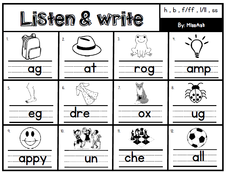 ASH THE TEACHER Listen & Write Phonics Module