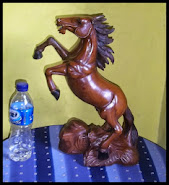 patung kuda stw kayu jati