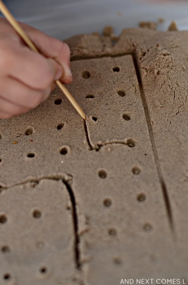 Kinetic sand dot to dot activity for kids