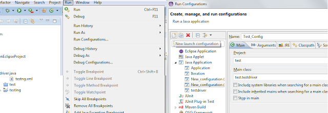 Creating run configuration