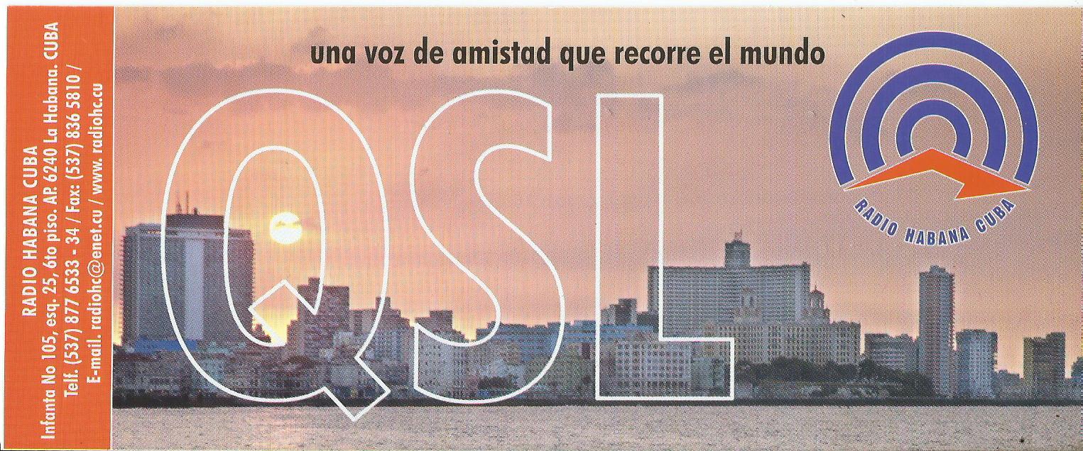 CONFIRMAÇÃO RECEBIDA Rádio Habana Cuba (VIA Titan Quivican Cuba