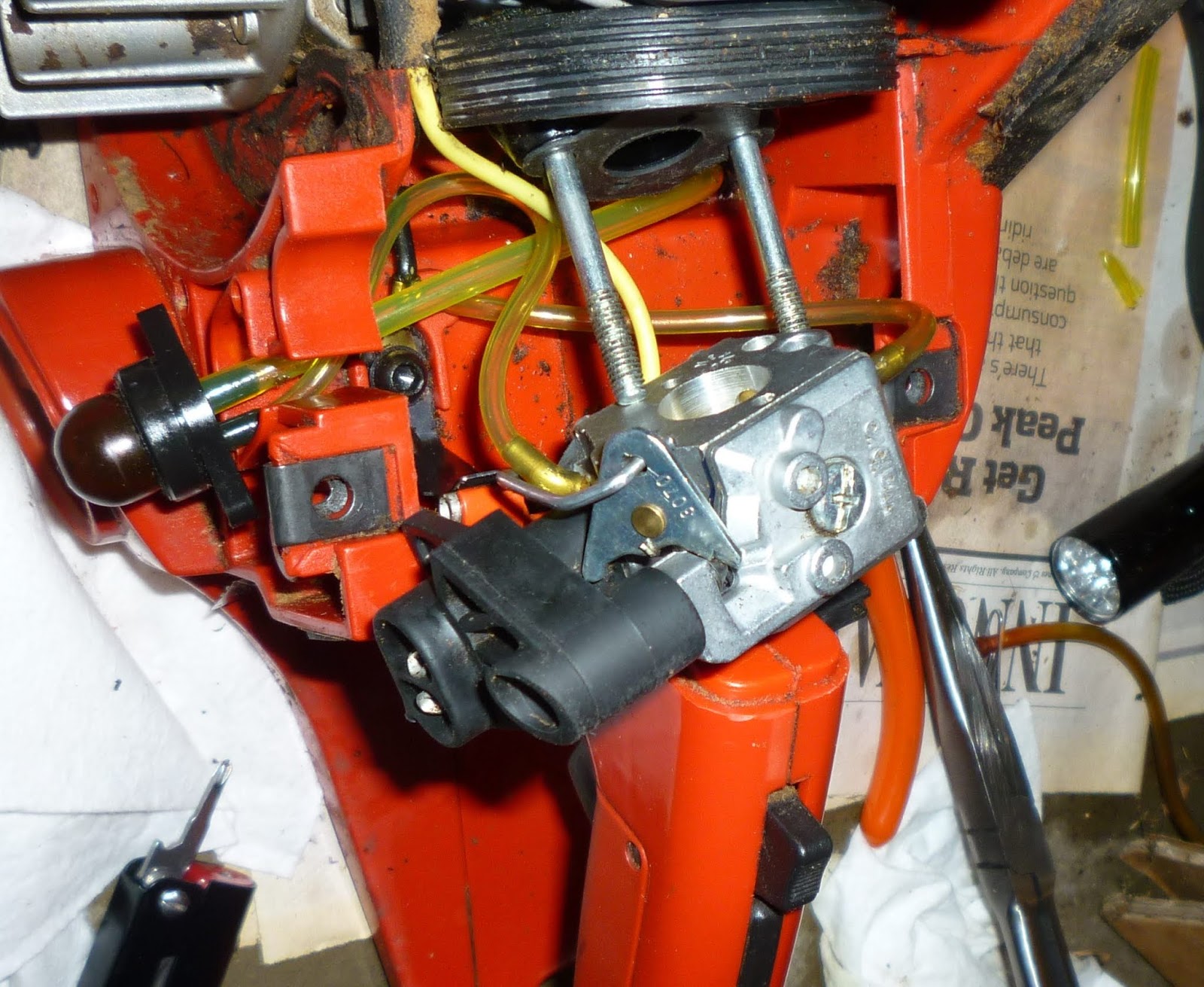 electromagnetophosphorescent: Replaced the Fuel Lines on a Craftsman