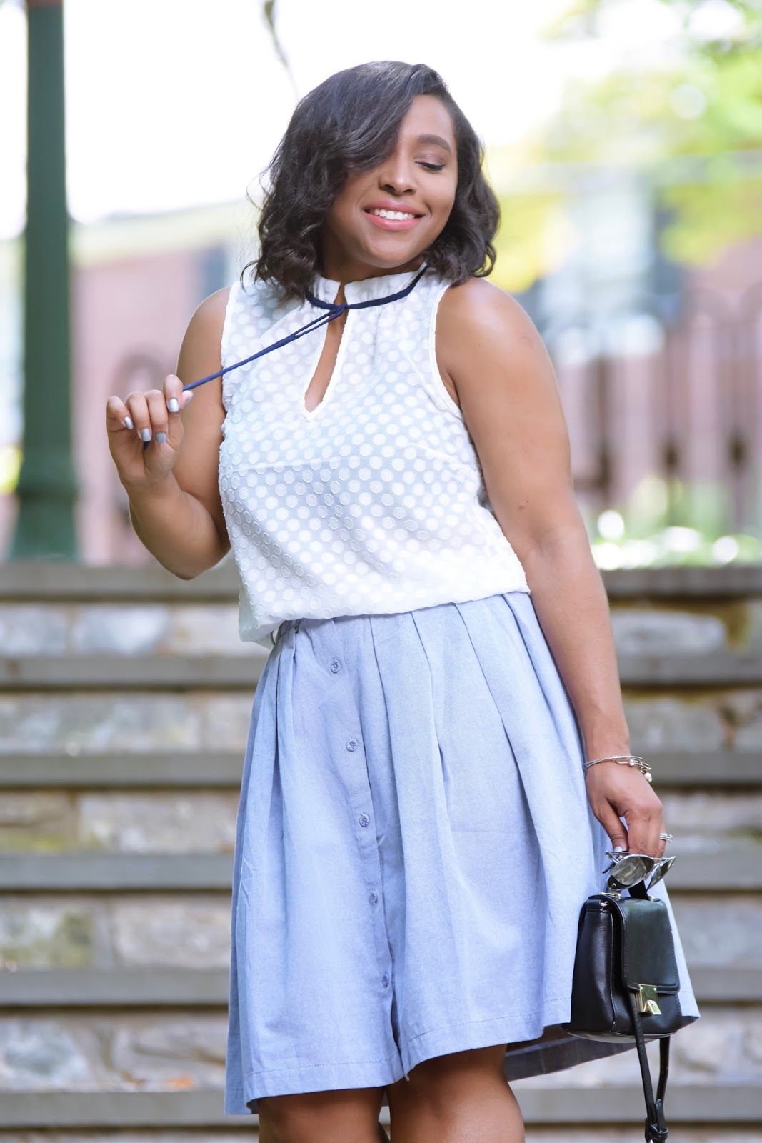 Modcloth, Modclothsquad, prefall, full skirt, midi skirt, armandhugon, dominican bloggers, dc bloggers, streetstyle, fall outfit ideas, necktie blouse
