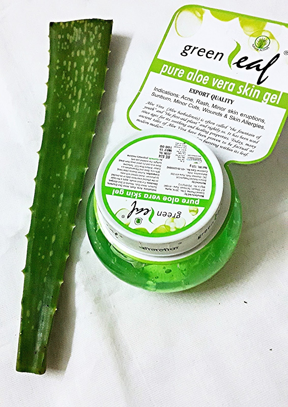Beautiful you Review Brihans Green Leaf Pure Aloe Vera Skin Gel