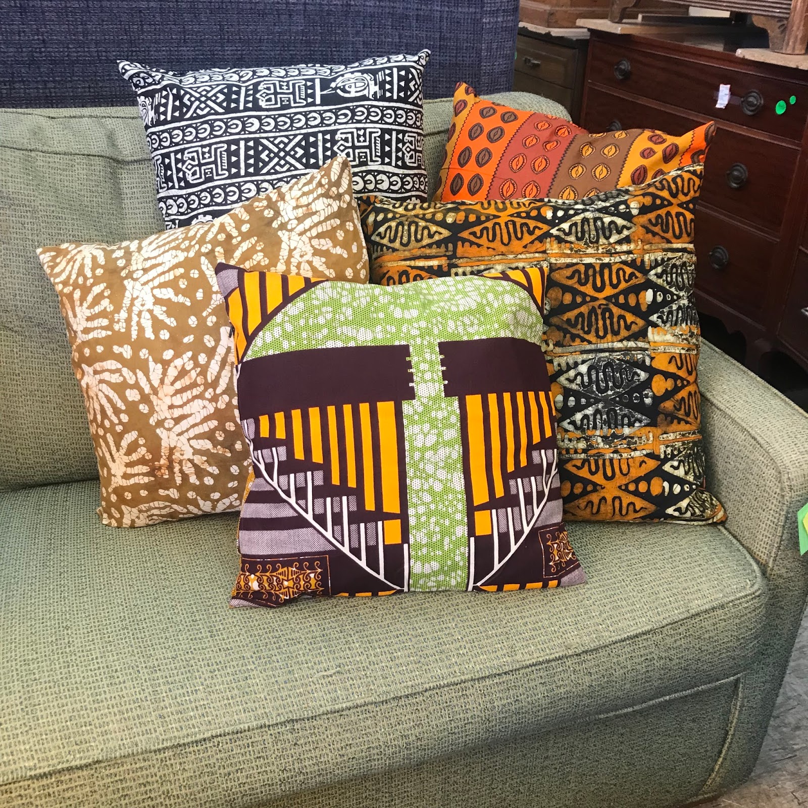 Uhuru Furniture Collectibles Nzo Handmade African Fabric