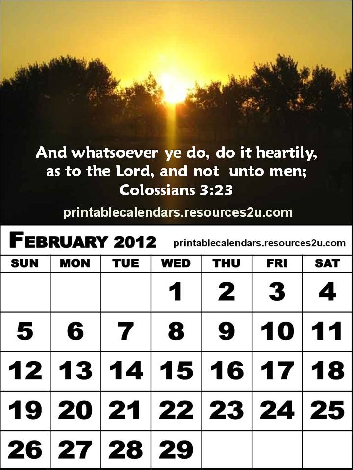 Believers Encouragements Christian 2012 Calendars Jan, Feb, Mar, Apr 2
