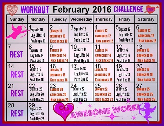 Beginner & Intermediate Workouts - February Fitness Challenges