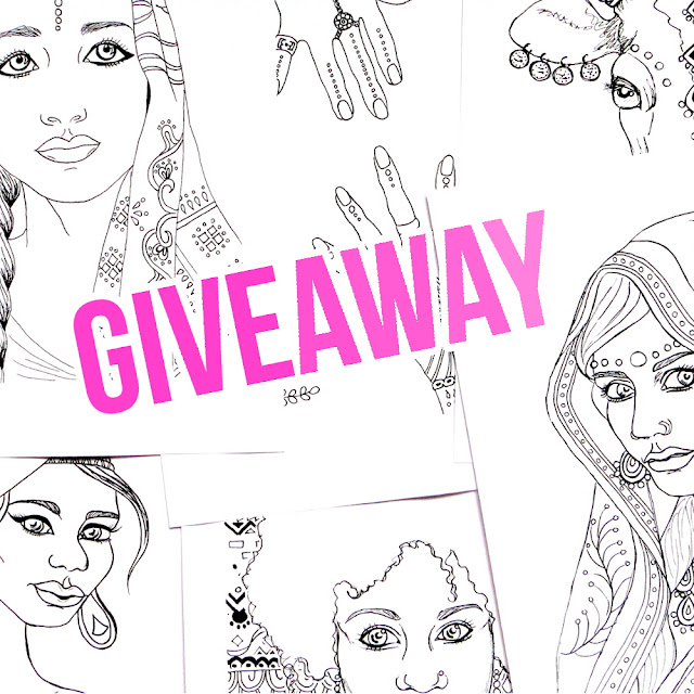 To celebrate reaching 100 subscribers on my YouTube Channel Ivy Lily Creative, I'm having a giveaway! The prize is my Indian and African portraits coloring book. Enter on June 28th 2016 at the latest.