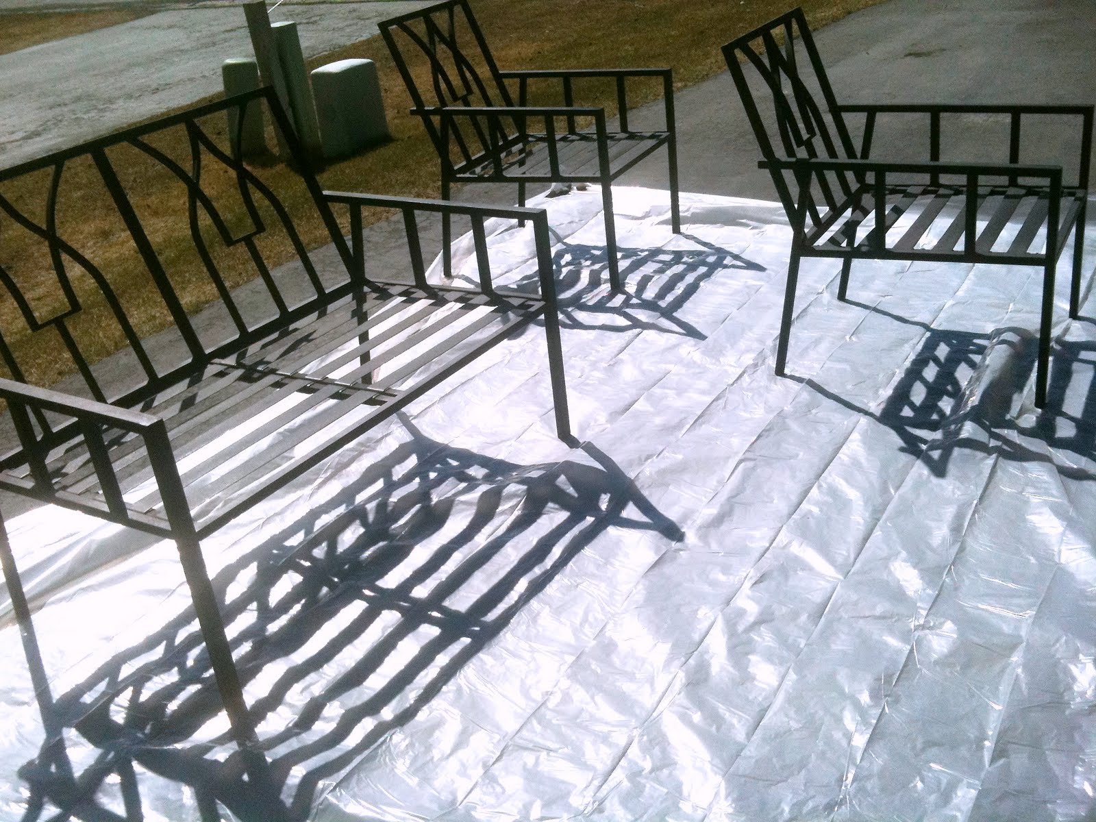 Finding My Aloha Painting patio and firepit furniture + outdoor