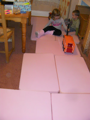 sheets of comfortable pink shipping foam