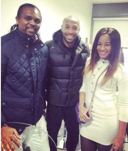 Amara & Kanu Nwankwo With Thierry Henry (Photo)