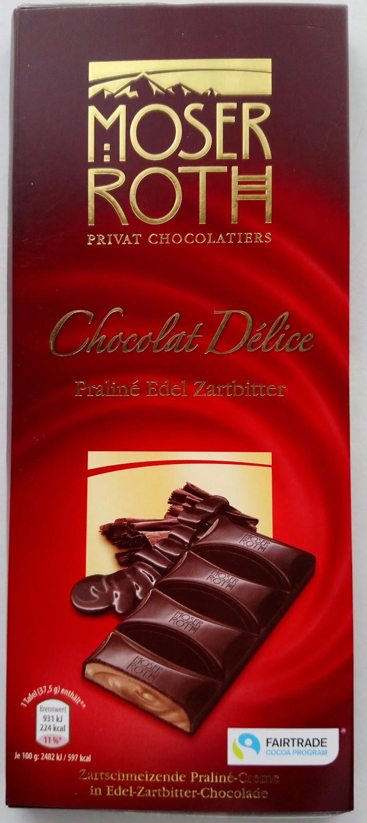 Chwile zasłodzenia: Moser Roth Chocolat Delice Praline Edel Zartbitter ...