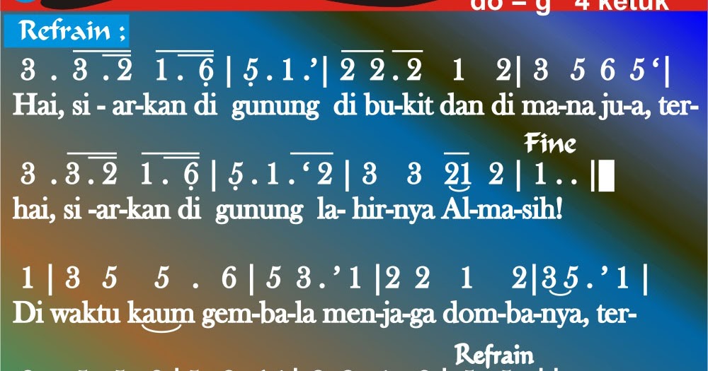 Kord Lagu Kidung Jemaat 120 - Hai Siarkan Di Gunung