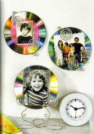 Portaretratos reciclados con cds