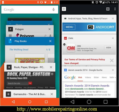 android upgrade lollipop chrome tabs