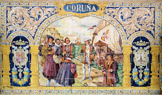 Plaza de España, Sevilla - Azulejo de La Coruña (Motivo Central)