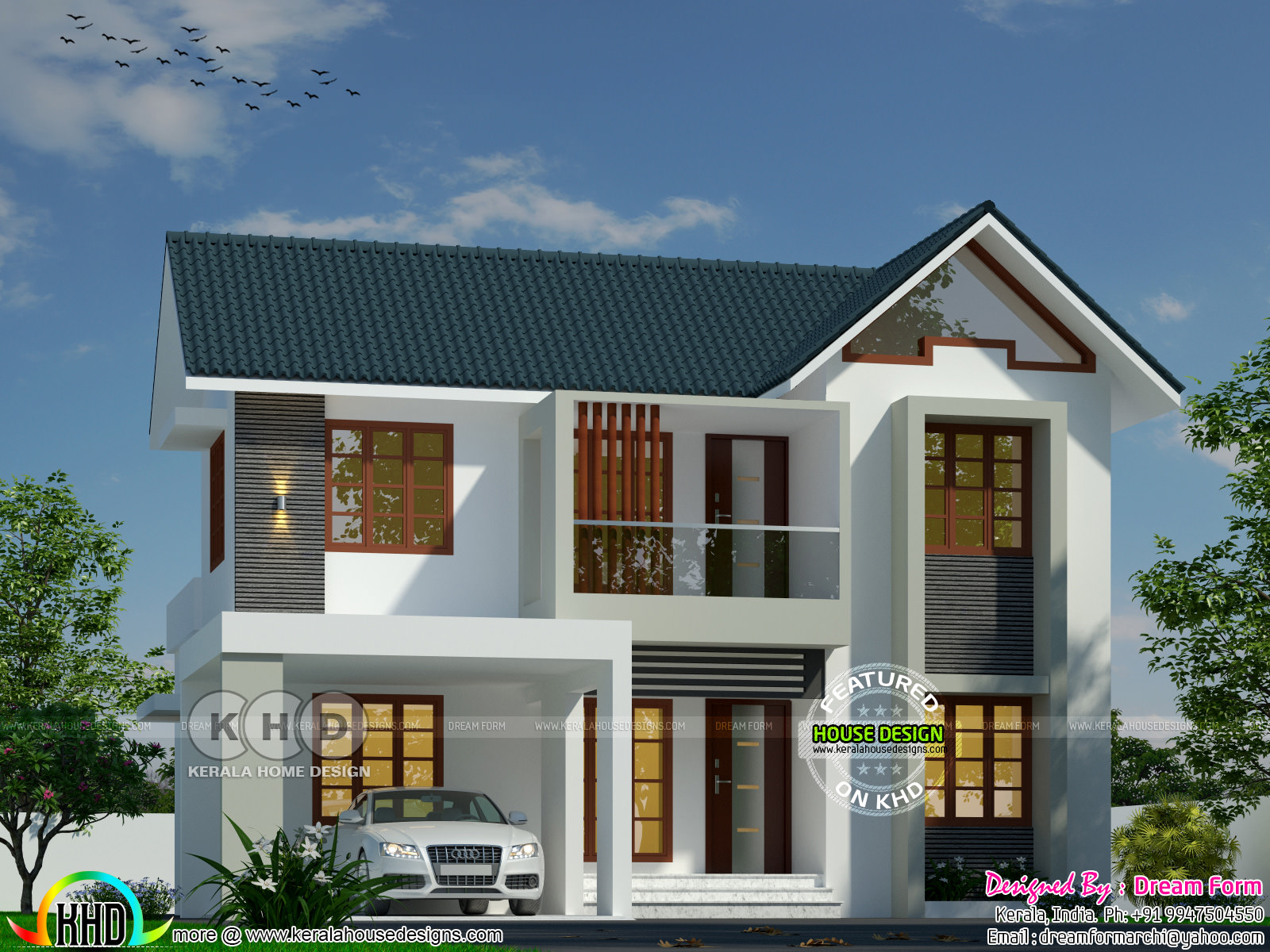 Sloping roof modern home by dream form facilities ground floor