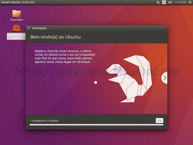 Inicia a instalação do Ubuntu 16.04 LTS Inicia a instalação do Ubuntu 16.04 LTS