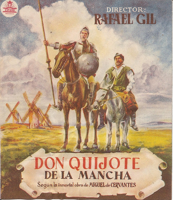 Don Quijote de la Mancha - Folleto de cine - Rafael Rivelles - Juan Calvo - Sara Montiel