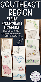  Southeast Region States Coordinate Graphing Mystery Pictures BUNDLE