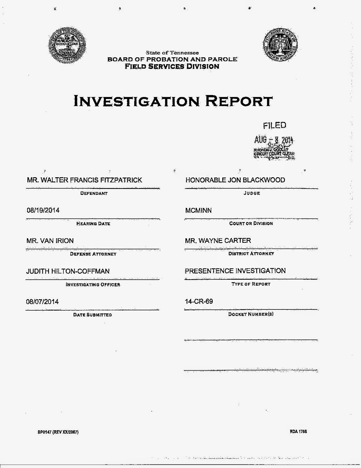  Investigation Report