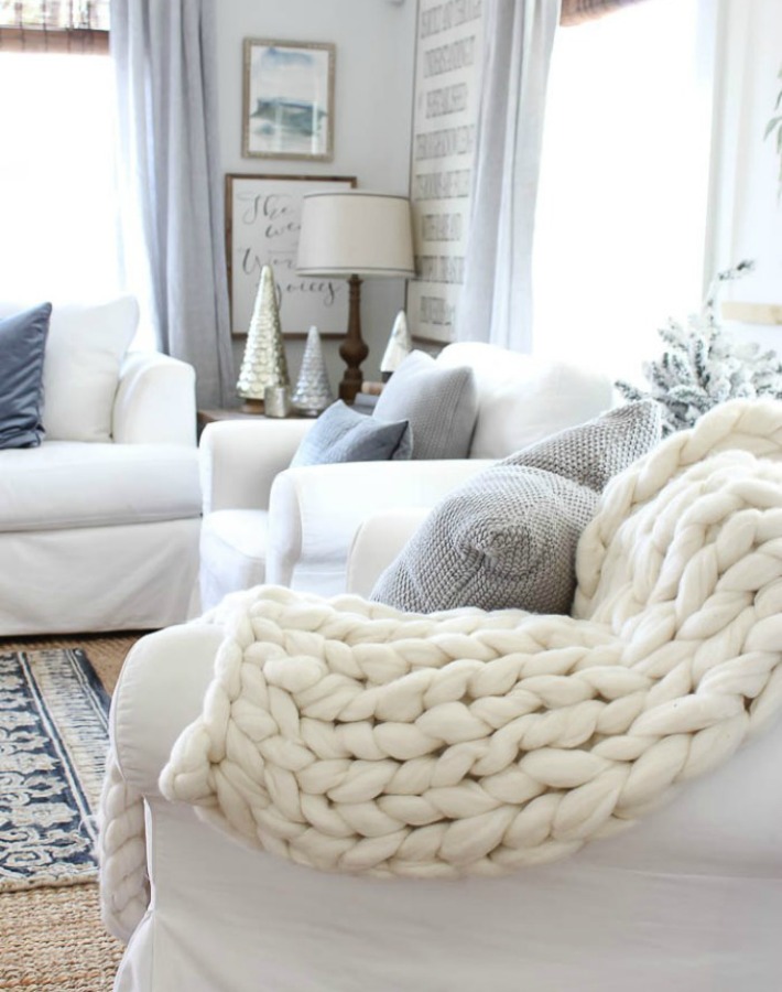 casa rustic-chic decorada para la navidad