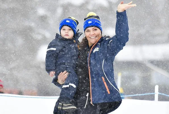 Crown Princess Victoria, Prince Daniel, Princess Estelle. Prince Oscar wore Sorel winter carnival boots